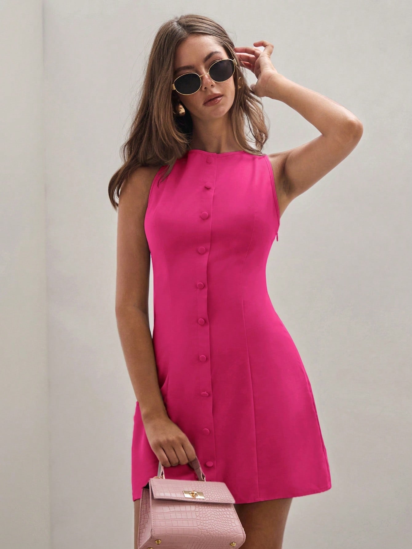 Women’s Sleeveless Button Front Summer Dress | Elegant Short Dress for Women