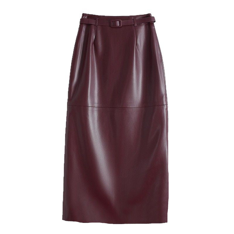 Women’s High Waist Pencil Midi Skirt | Elegant Leather Style Skirt for Women