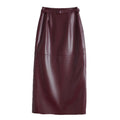 Women’s High Waist Pencil Midi Skirt | Elegant Leather Style Skirt for Women
