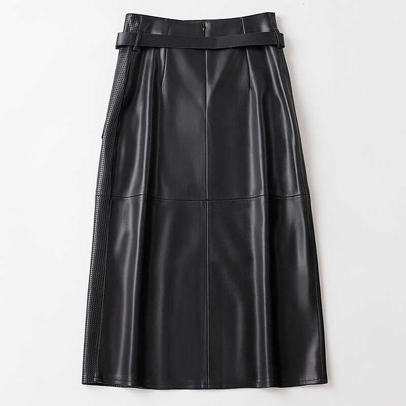 Women’s High Waist Midi Skirt | Elegant Leather Style Midi Skirt for Women