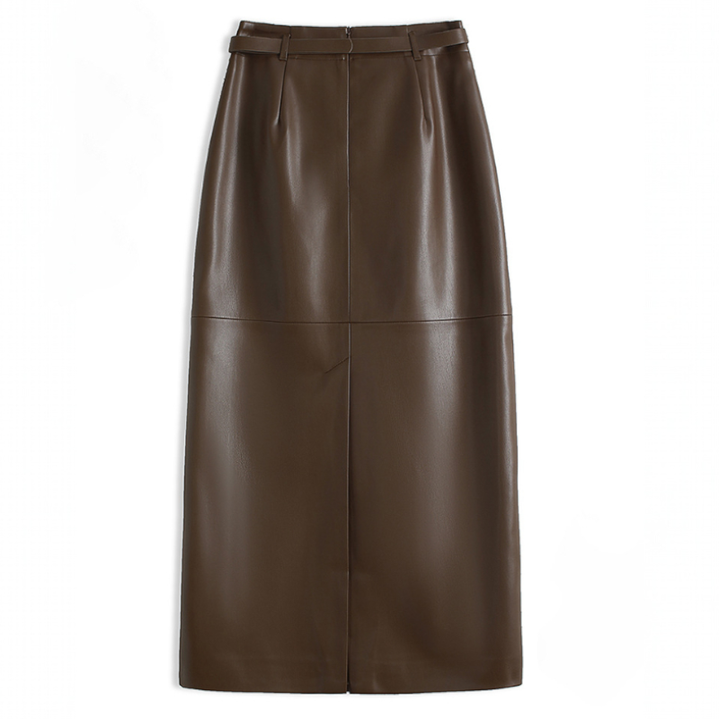 Women’s High Waist Pencil Midi Skirt | Elegant Leather Style Skirt for Women
