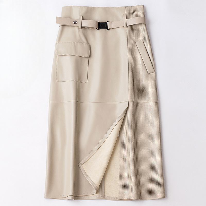 Women’s High Waist Midi Skirt | Elegant Leather Style Midi Skirt for Women