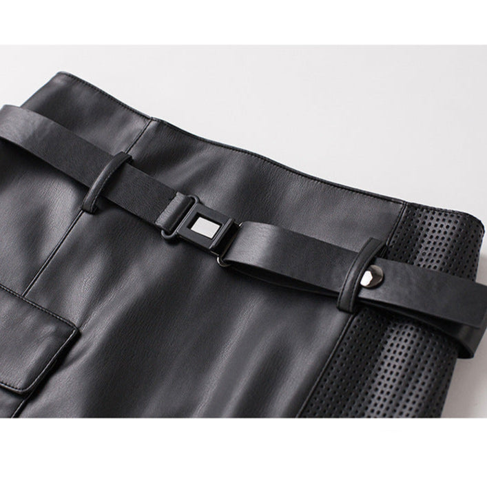 Women’s High Waist Midi Skirt | Elegant Leather Style Midi Skirt for Women