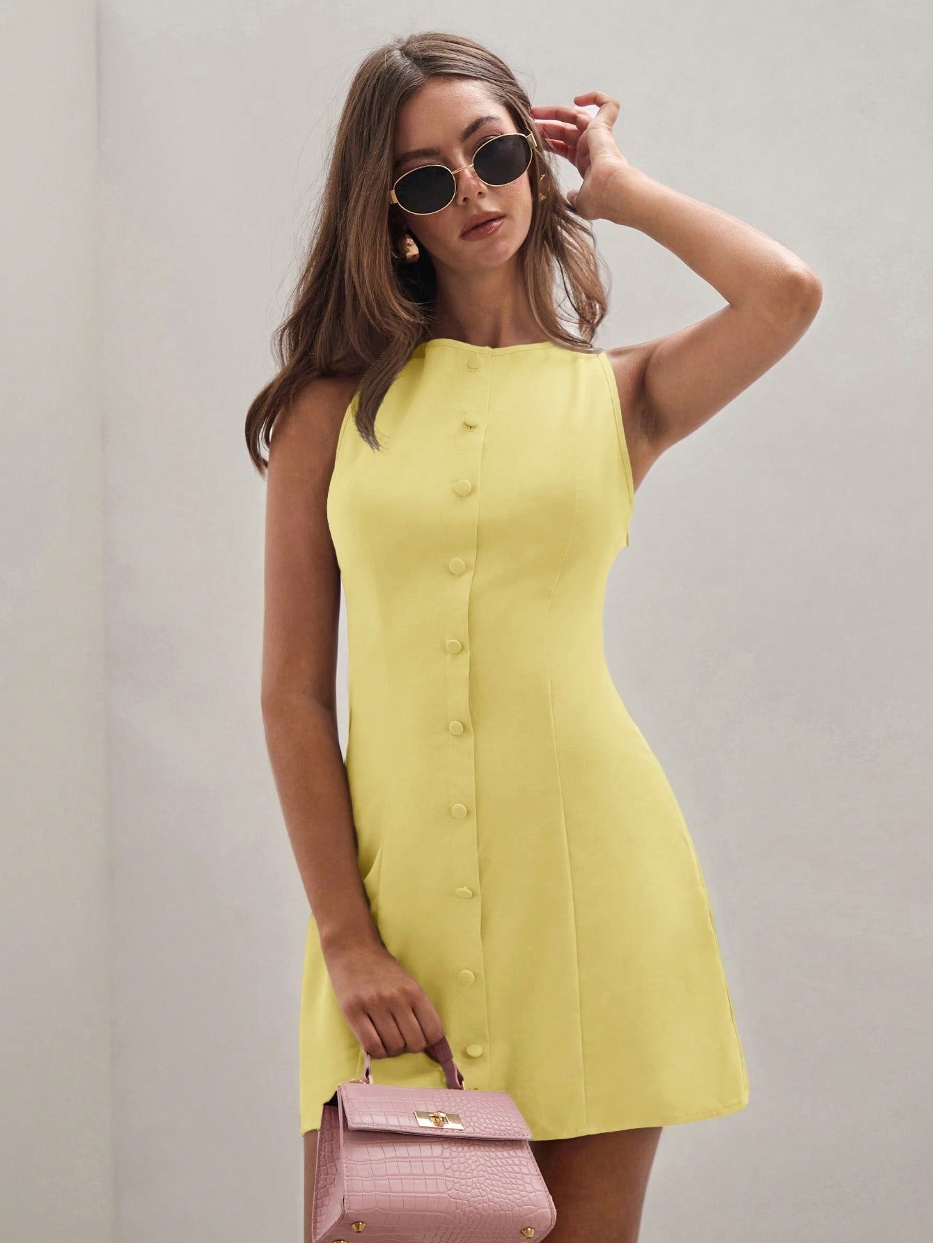 Women’s Sleeveless Button Front Summer Dress | Elegant Short Dress for Women
