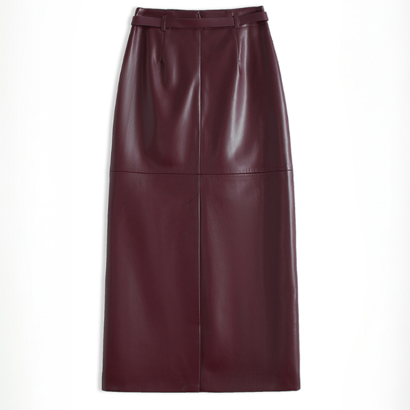 Women’s High Waist Pencil Midi Skirt | Elegant Leather Style Skirt for Women