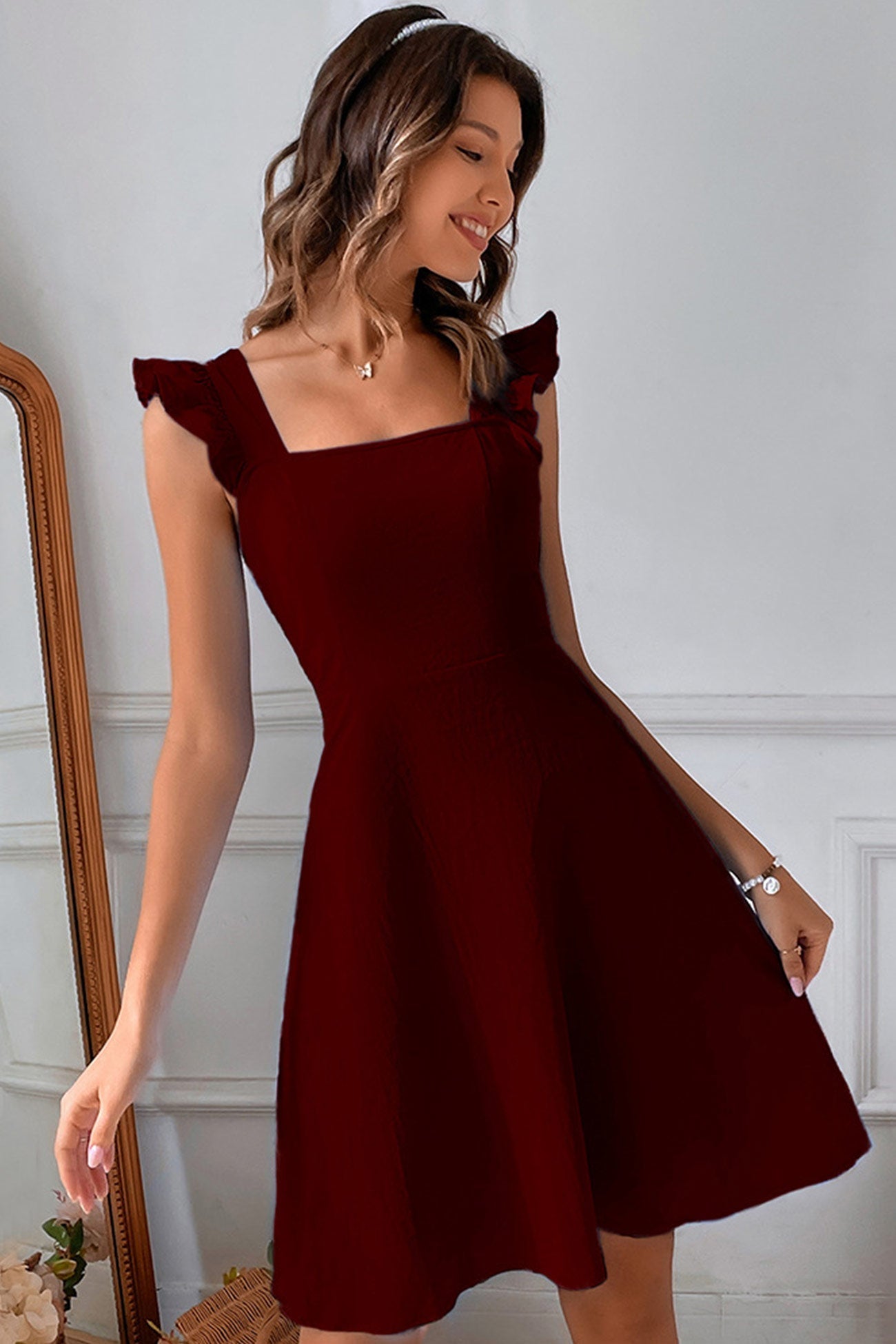 Women’s Summer Mini Dress | Ruffle Sleeve