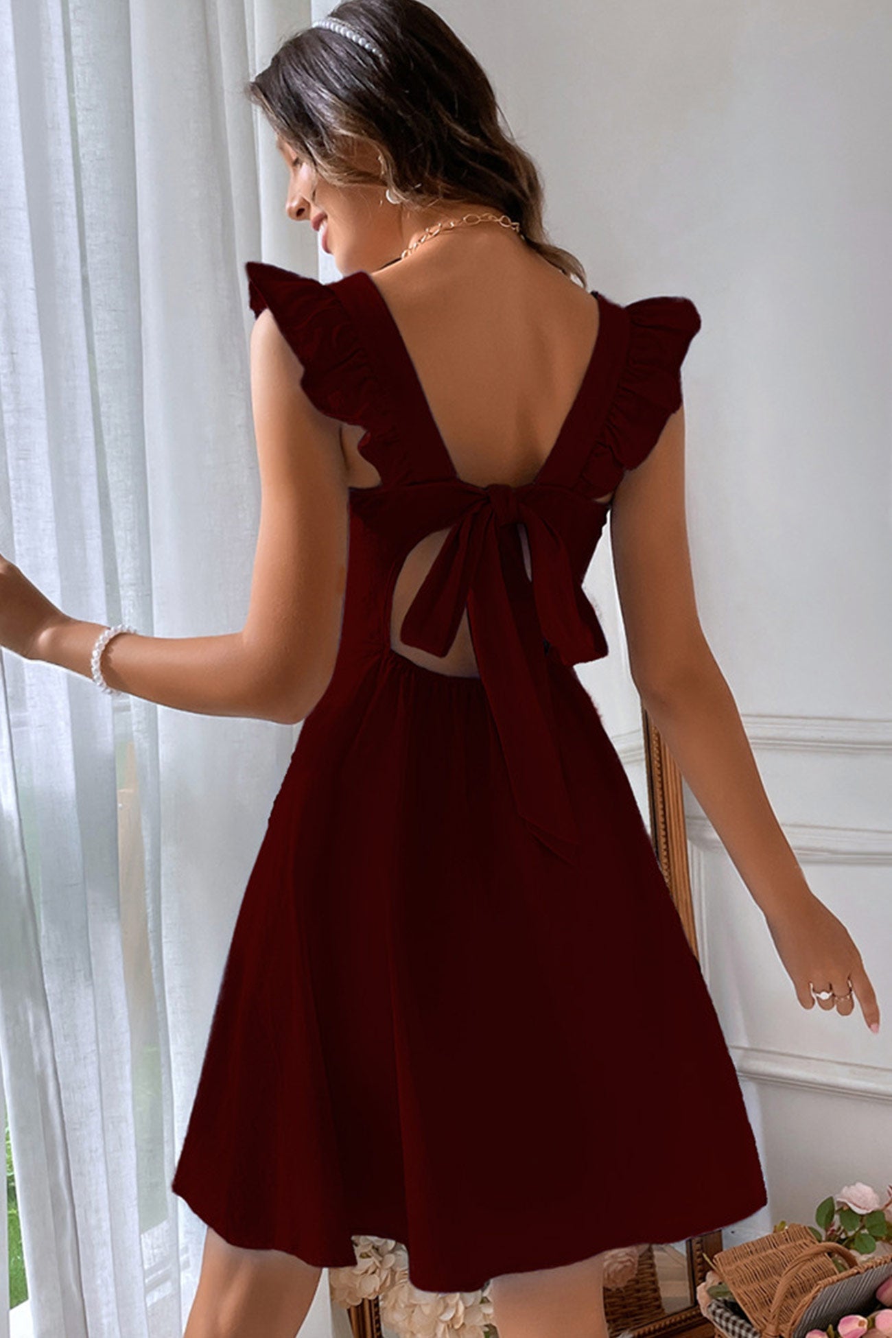 Women’s Summer Mini Dress | Ruffle Sleeve