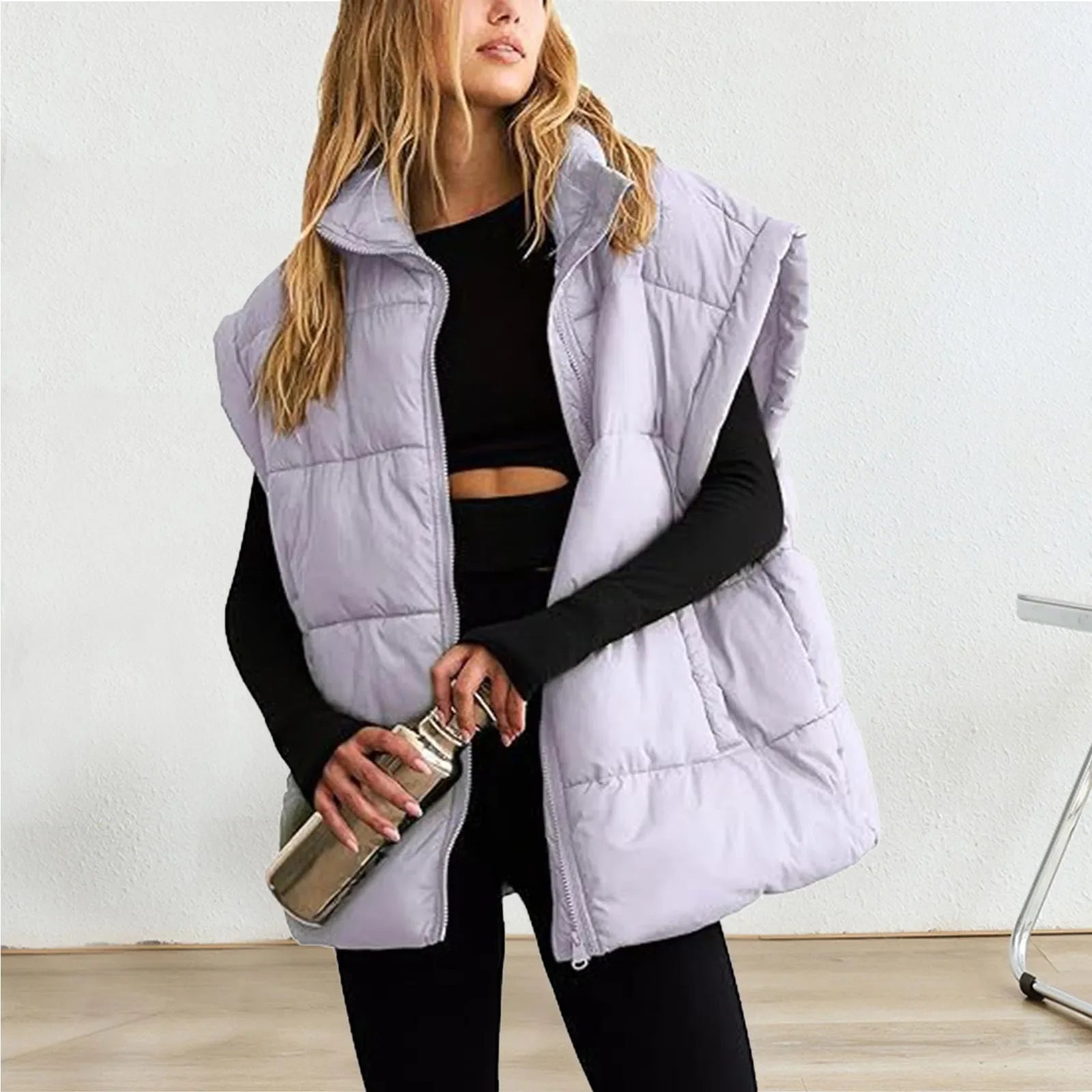 Women’s Puffer Jacket | Zip Up Pockets