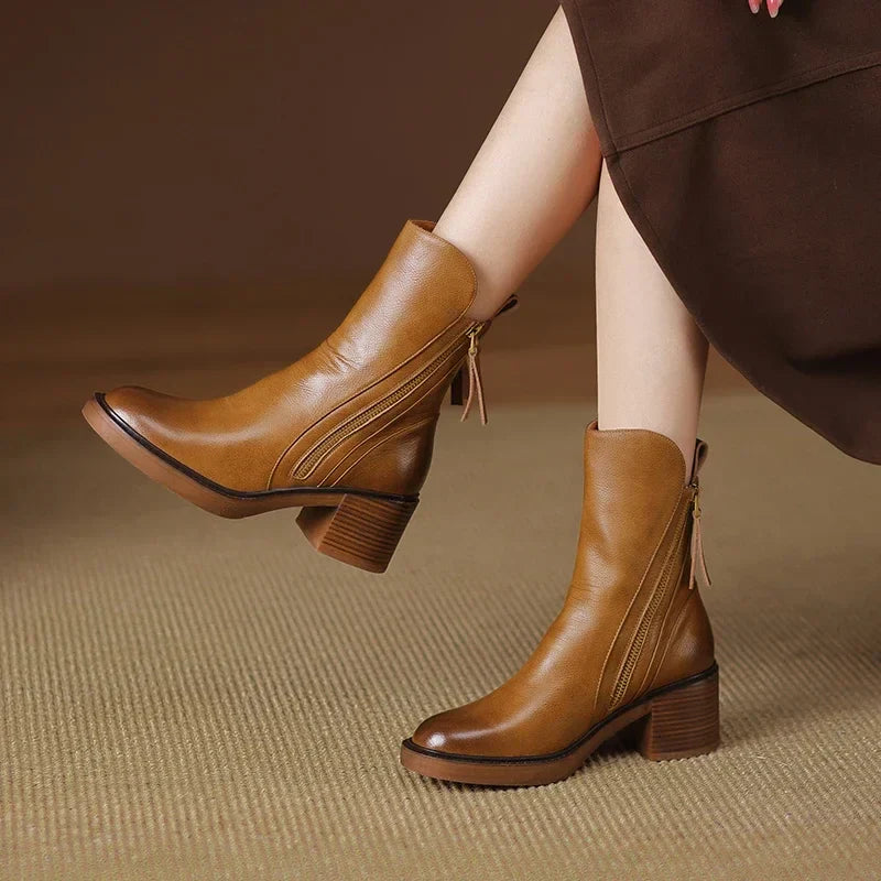 Women's Ankle Boots | Kitten Heel and Zip