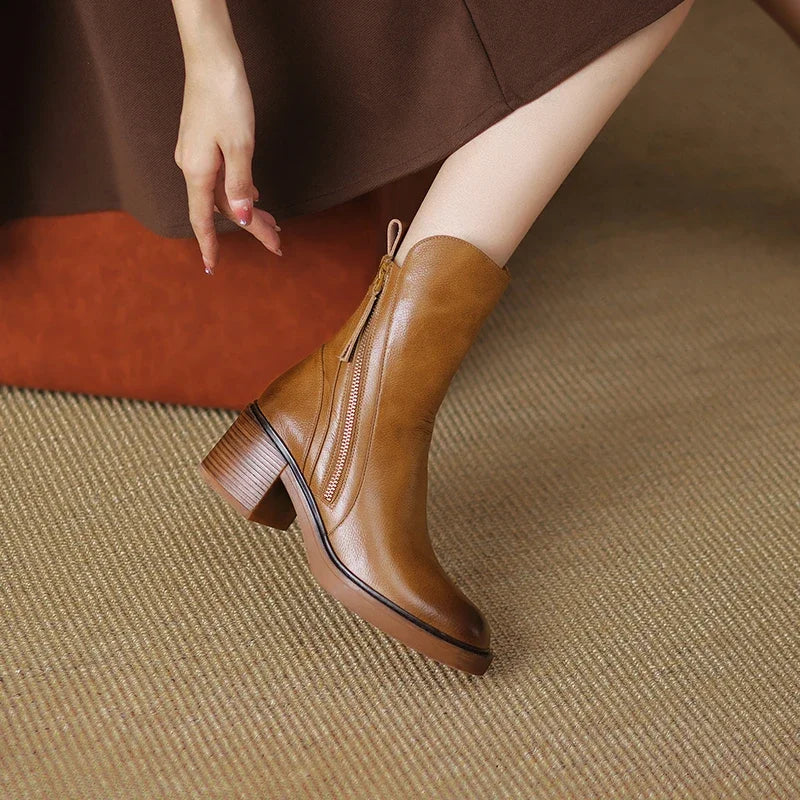 Women's Ankle Boots | Kitten Heel and Zip
