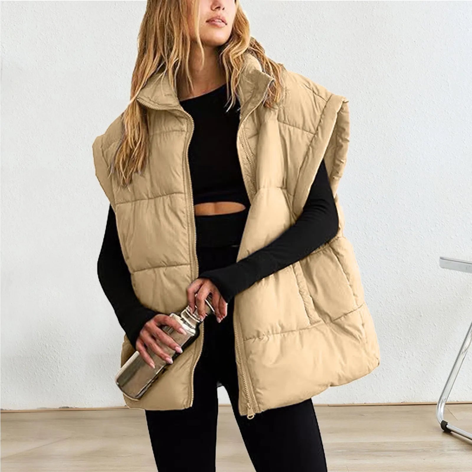 Women’s Puffer Jacket | Zip Up Pockets