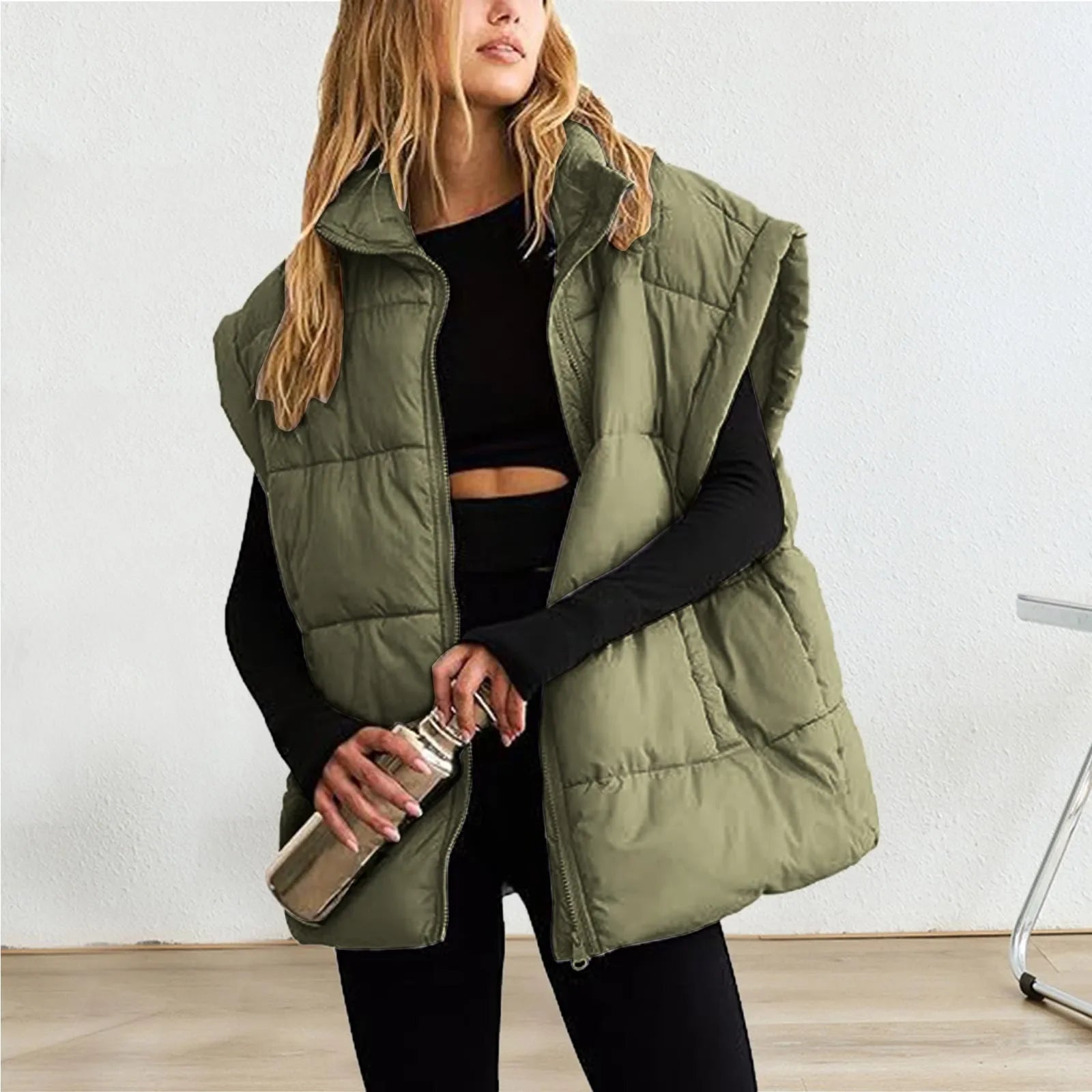 Women’s Puffer Jacket | Zip Up Pockets
