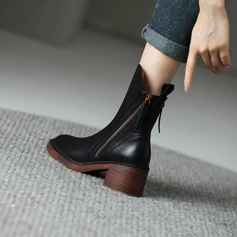 Women's Ankle Boots | Kitten Heel and Zip