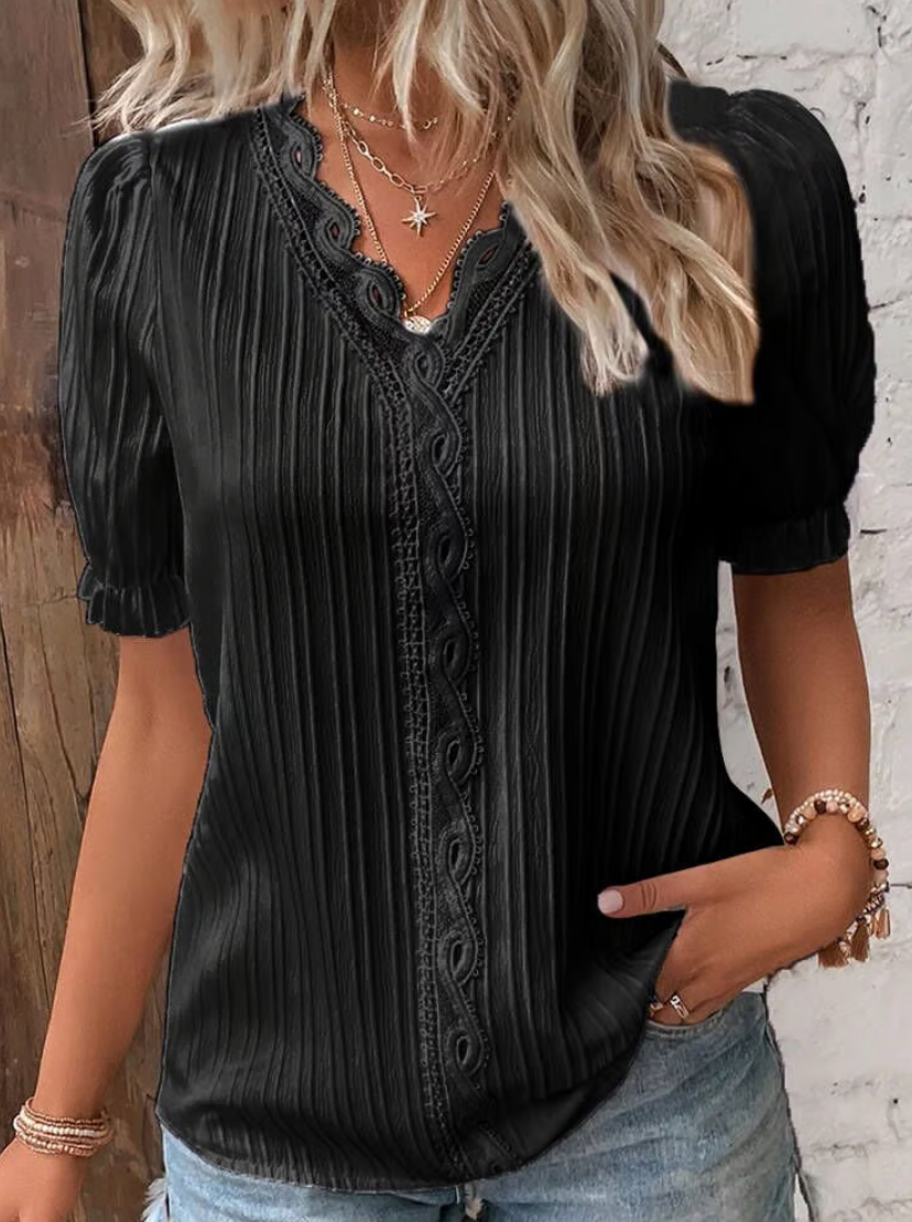 Women’s Short Sleeve Blouse | V-Neck