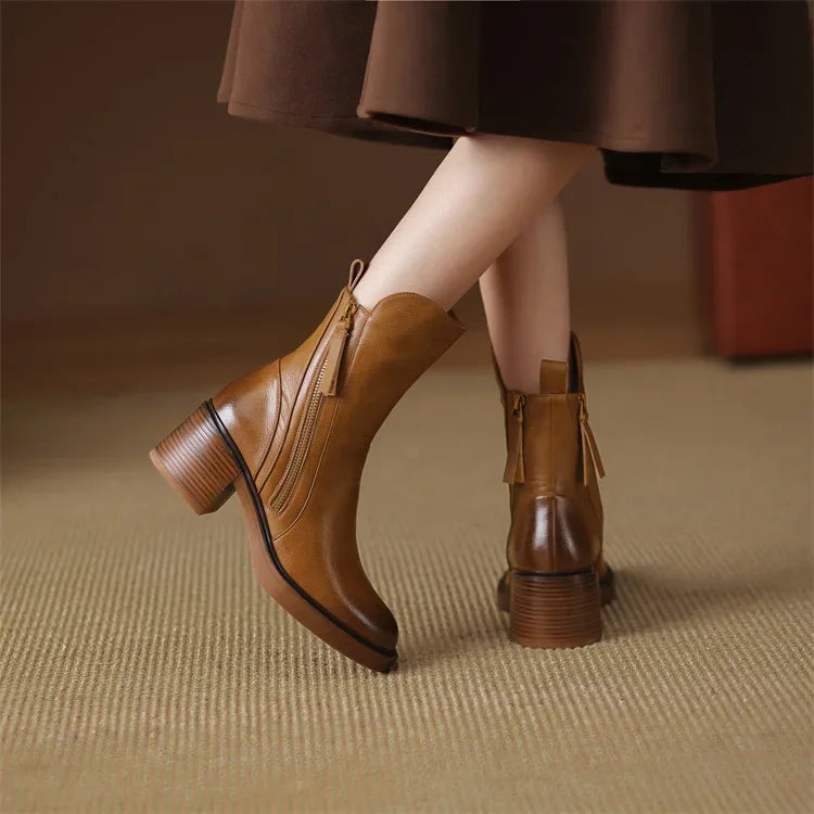 Women's Ankle Boots | Kitten Heel and Zip