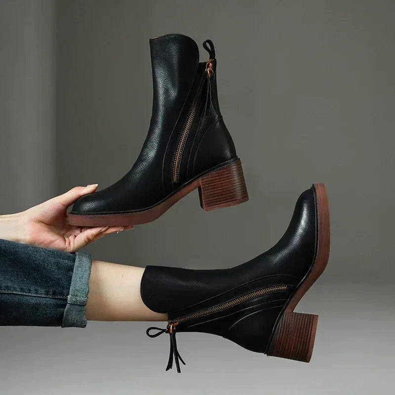 Women's Ankle Boots | Kitten Heel and Zip