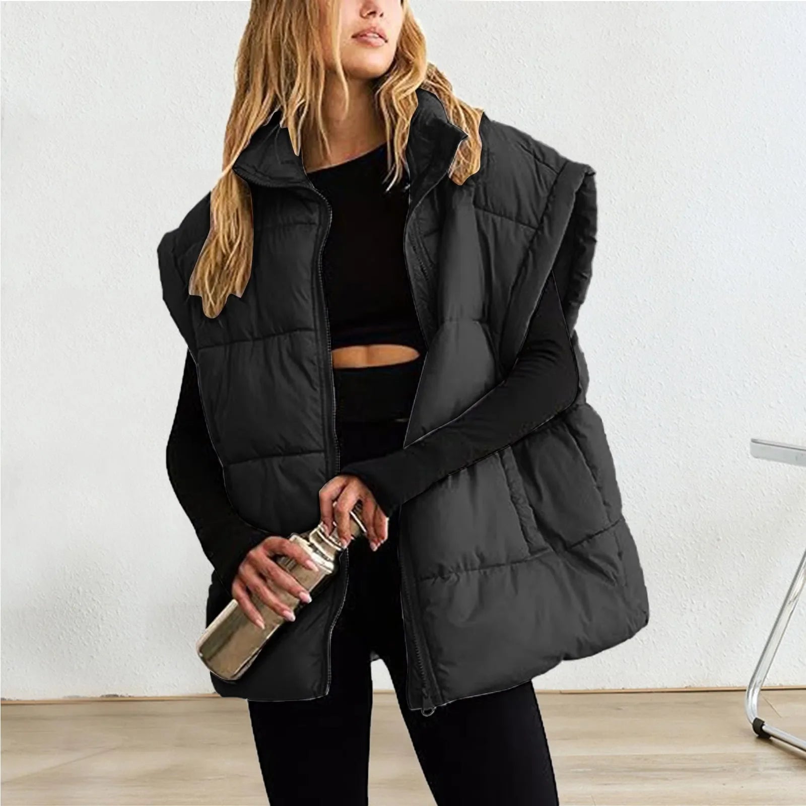 Women’s Puffer Jacket | Zip Up Pockets