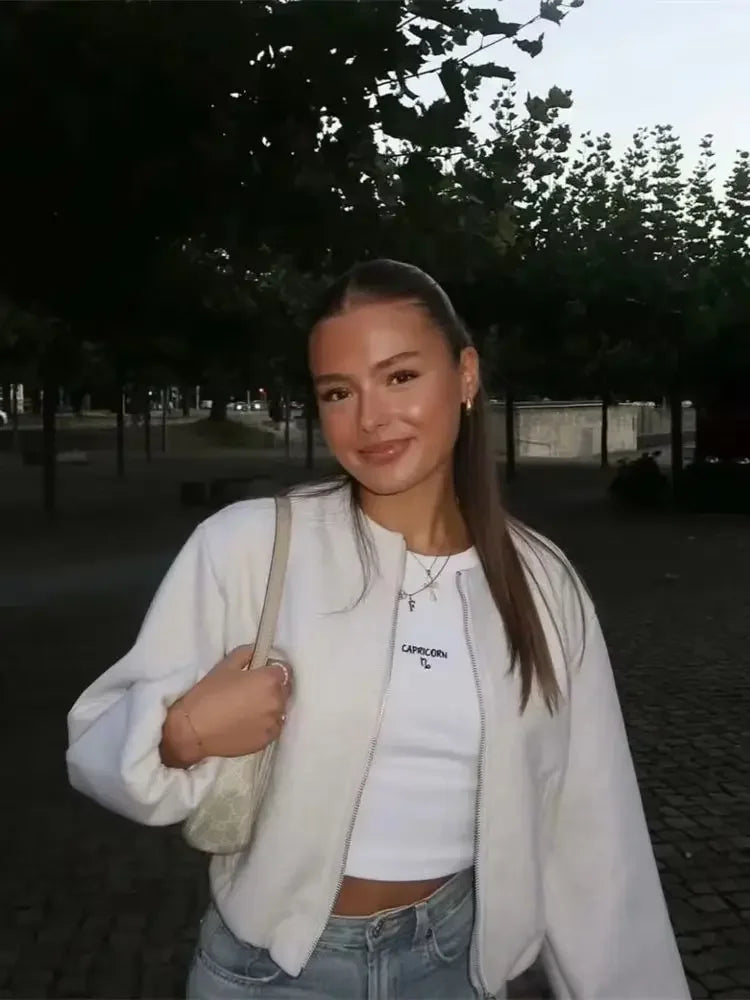 Women’s Casual Bomber Jacket | Zip-Up