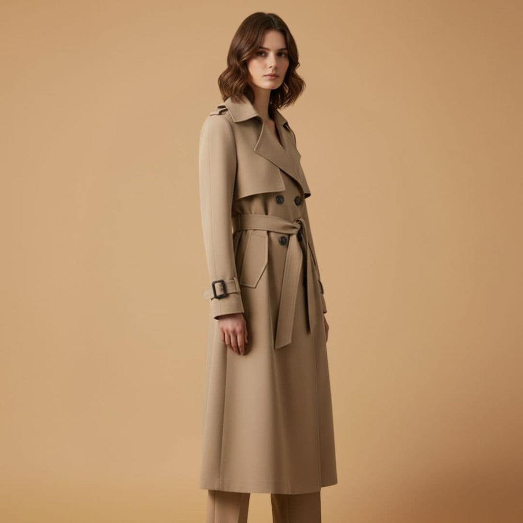 Women's Spring Trench Coat | Belted and Double-Breasted