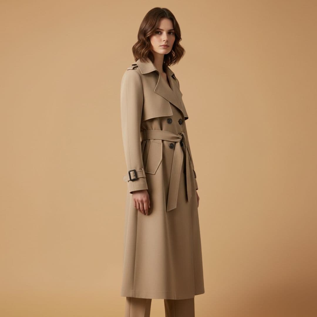 Women's Spring Trench Coat | Belted and Double-Breasted