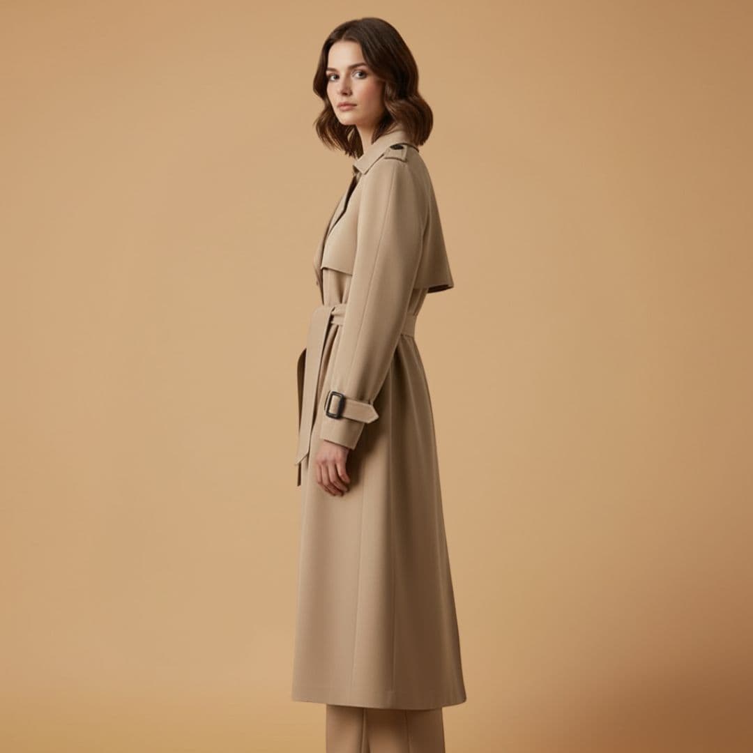 Women's Spring Trench Coat | Belted and Double-Breasted