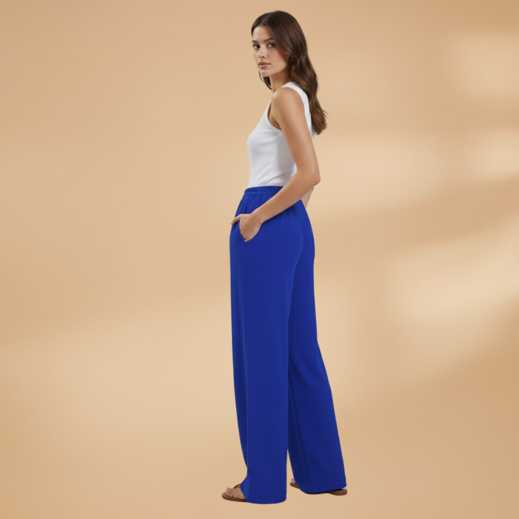 Women's Wide Trousers | Drawstring and Pockets