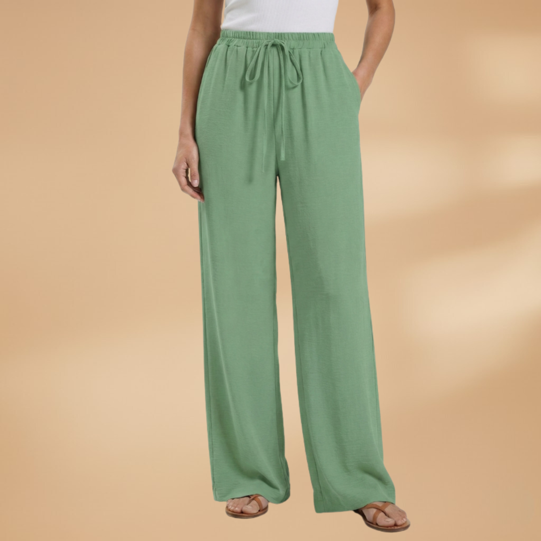 Women's Wide Trousers | Drawstring and Pockets
