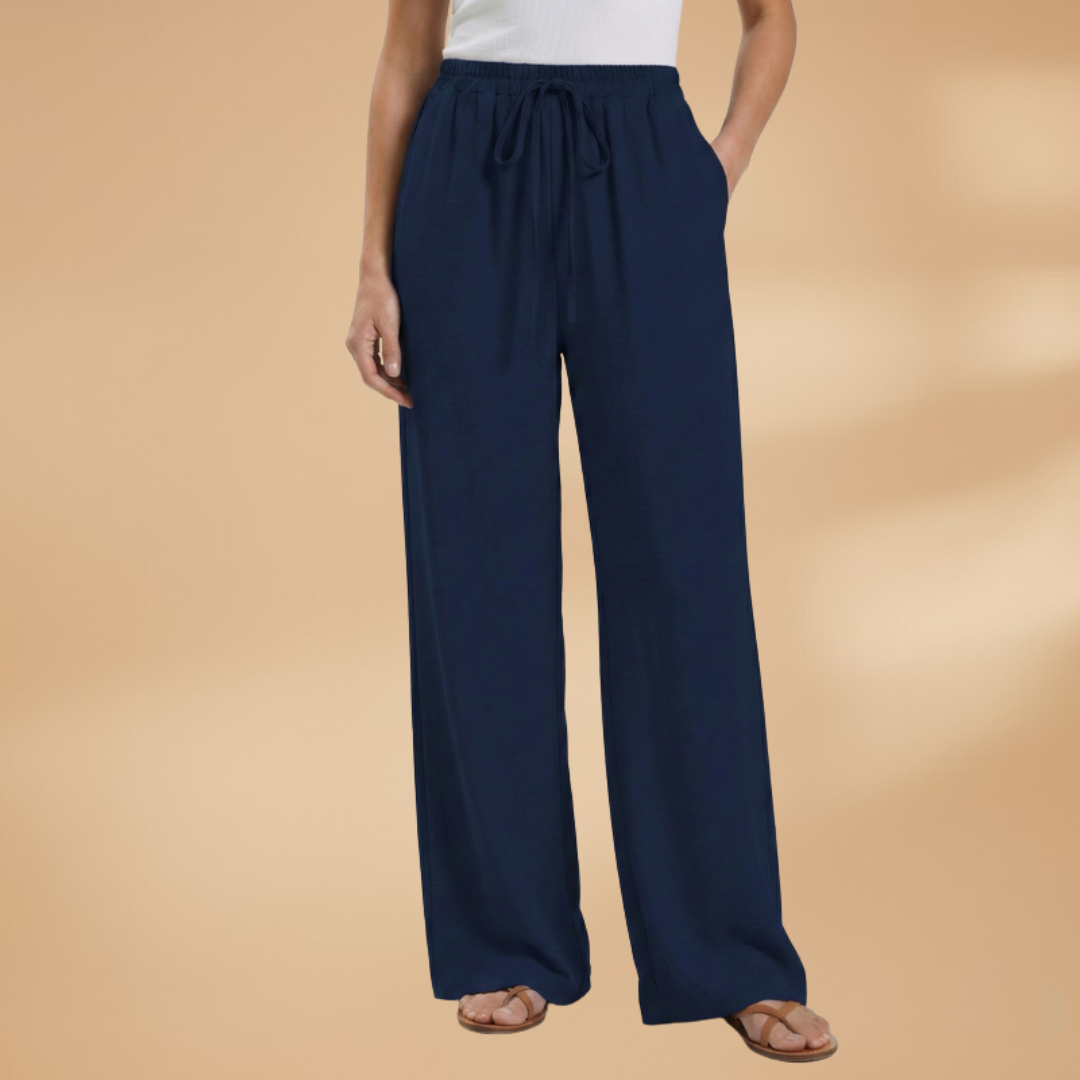 Women's Wide Trousers | Drawstring and Pockets