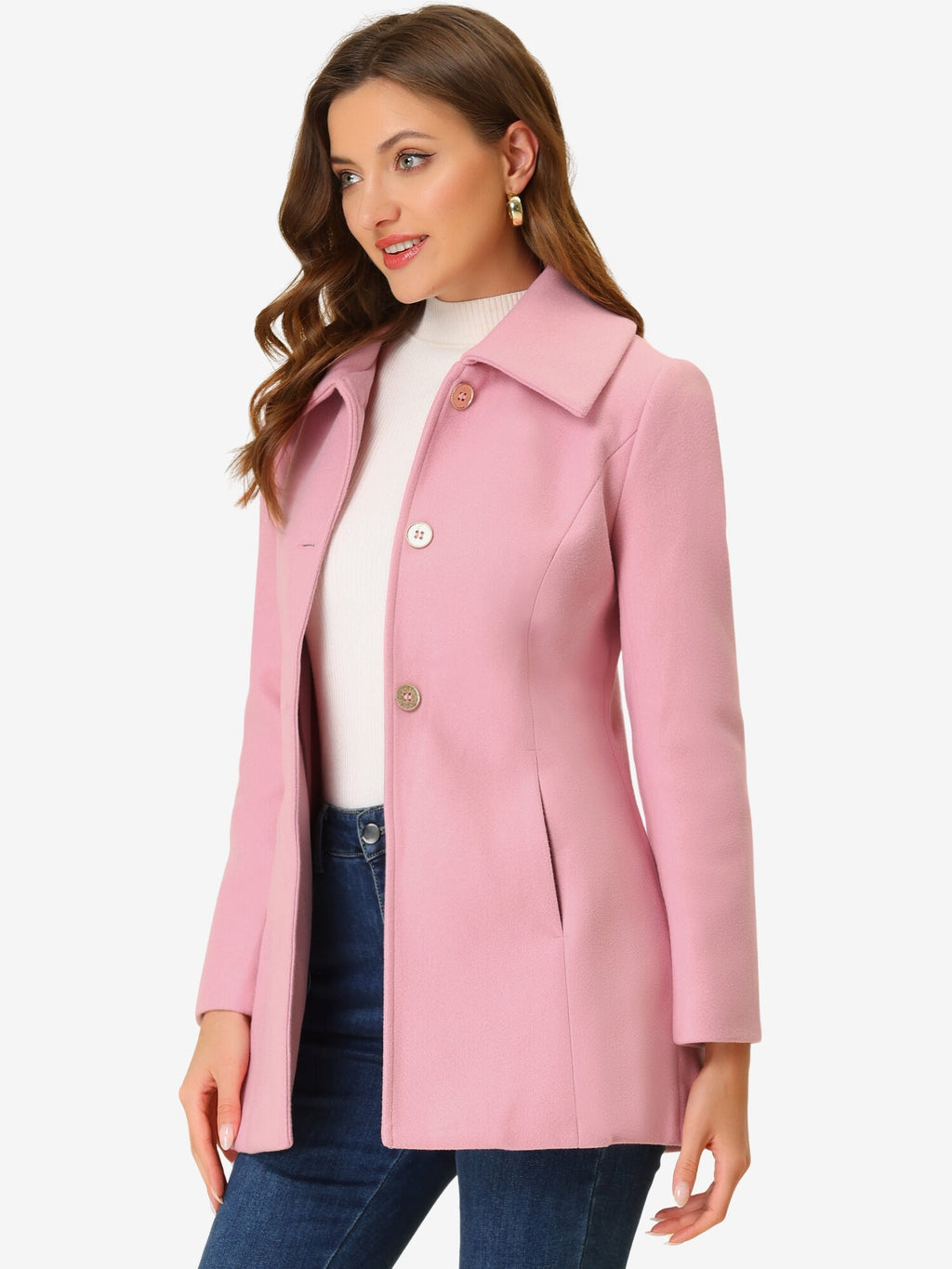 Women’s Casual Coat | Button Up and Pockets