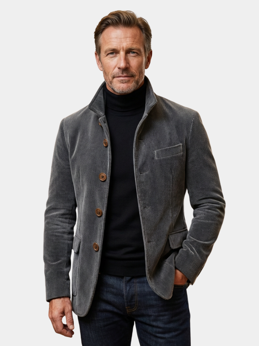 Men’s Casual Jacket | Button Front and Pockets