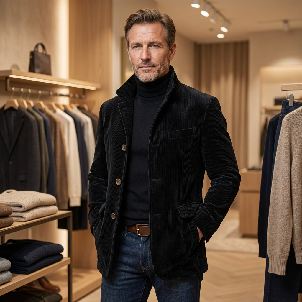 Men’s Casual Jacket | Button Front and Pockets
