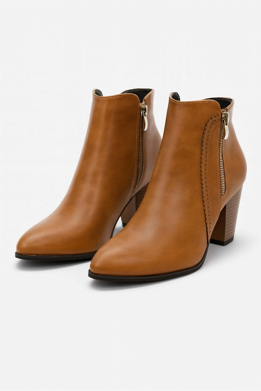 Women’s High Heel Ankle Boots | Zip Up Closed Toe