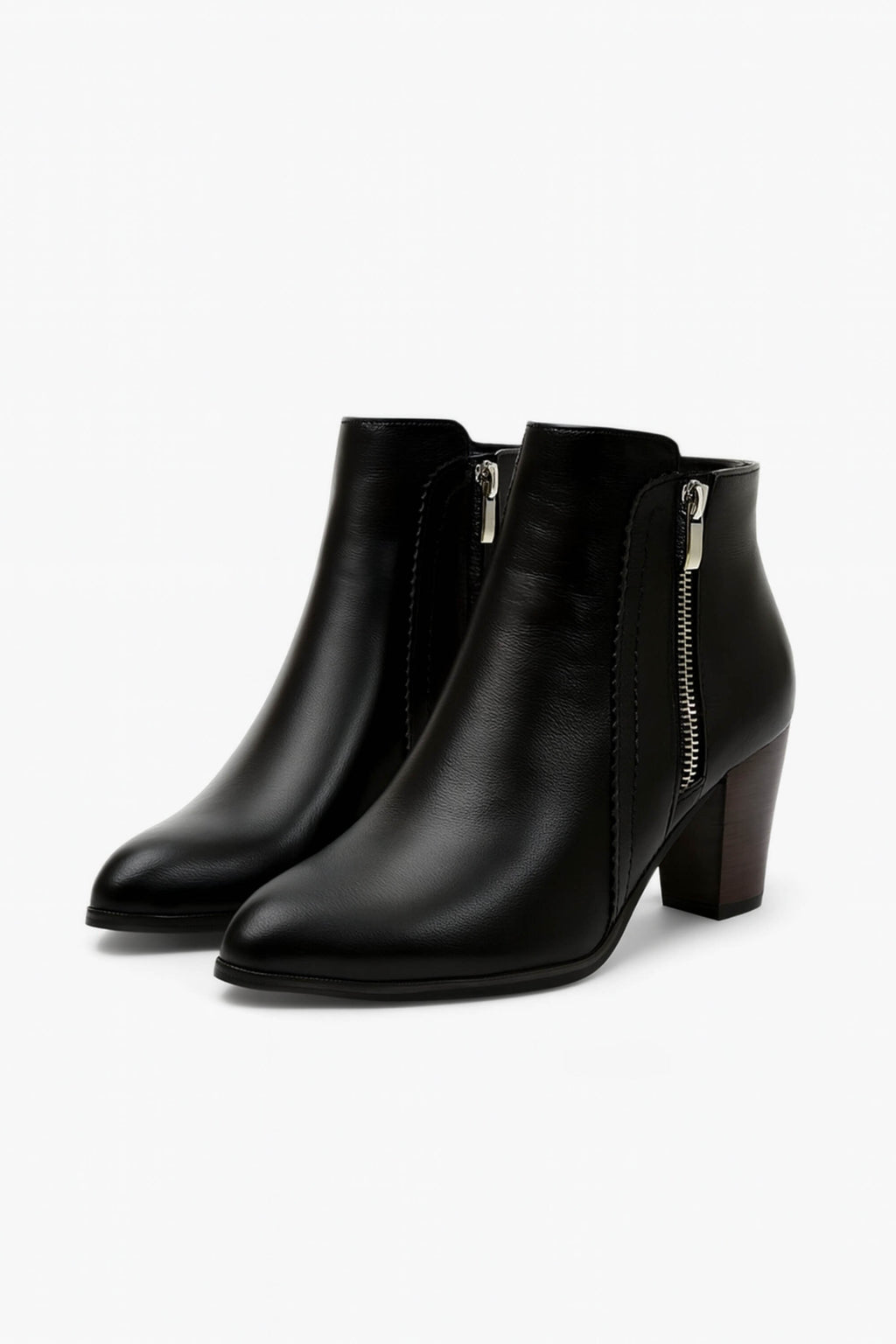 Women’s High Heel Ankle Boots | Zip Up Closed Toe