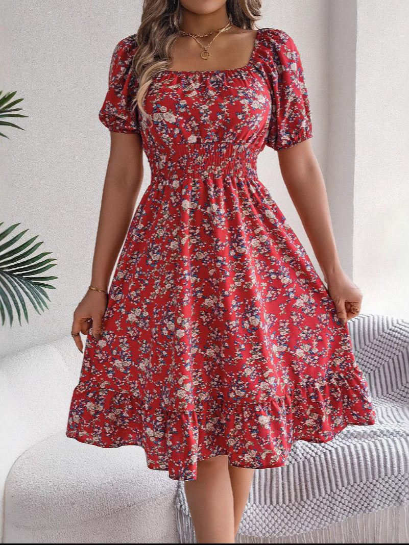 Women’s Floral Dress with Off Shoulder | Midi