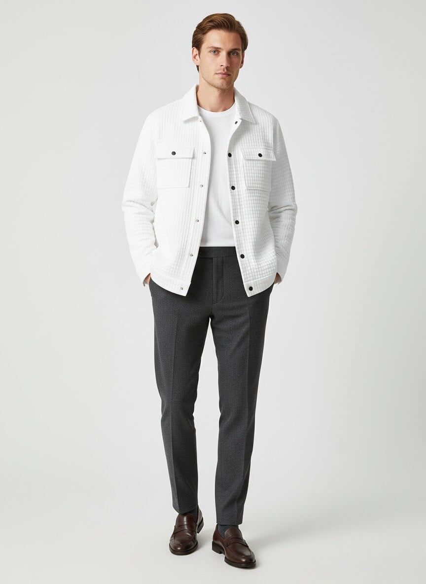 Men’s Quilted Jacket | Button Up Pockets