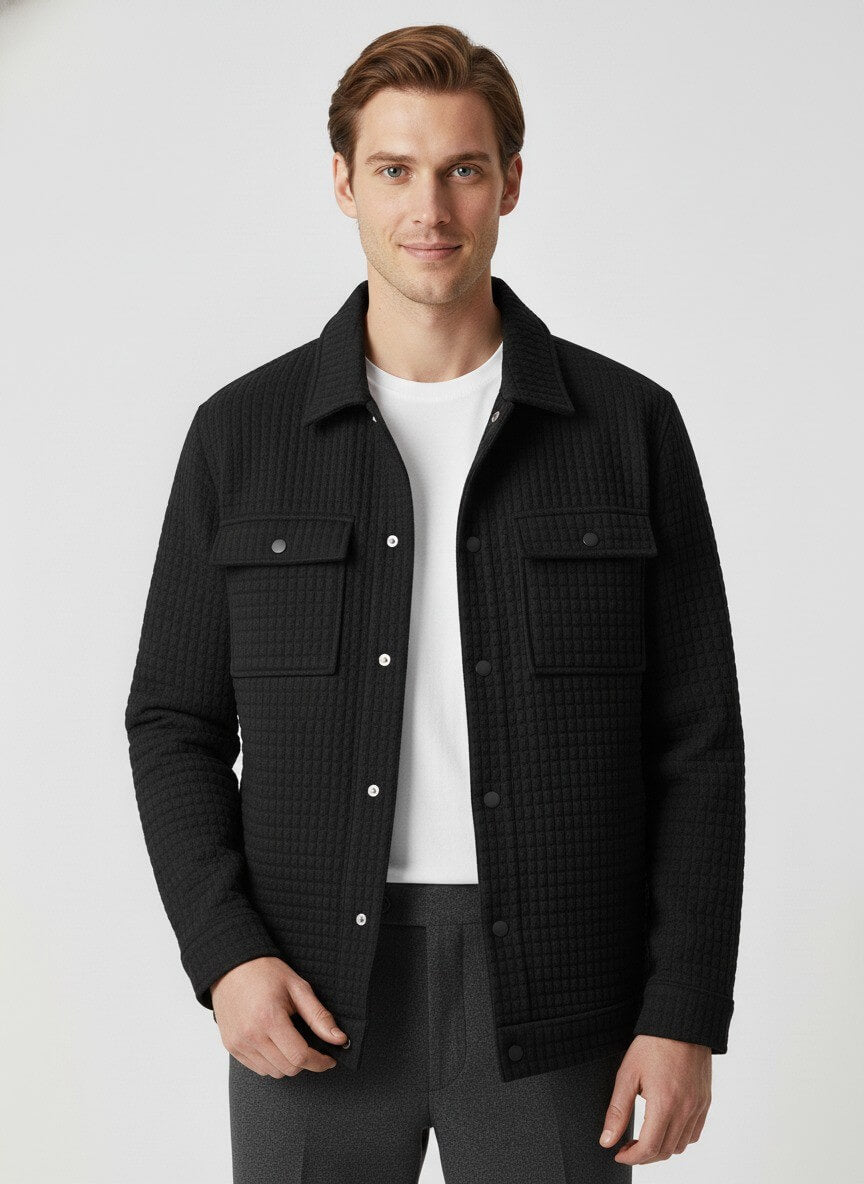 Men’s Quilted Jacket | Button Up Pockets