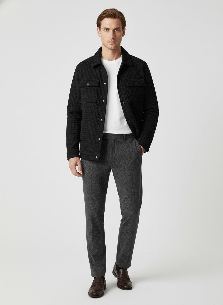 Men’s Quilted Jacket | Button Up Pockets