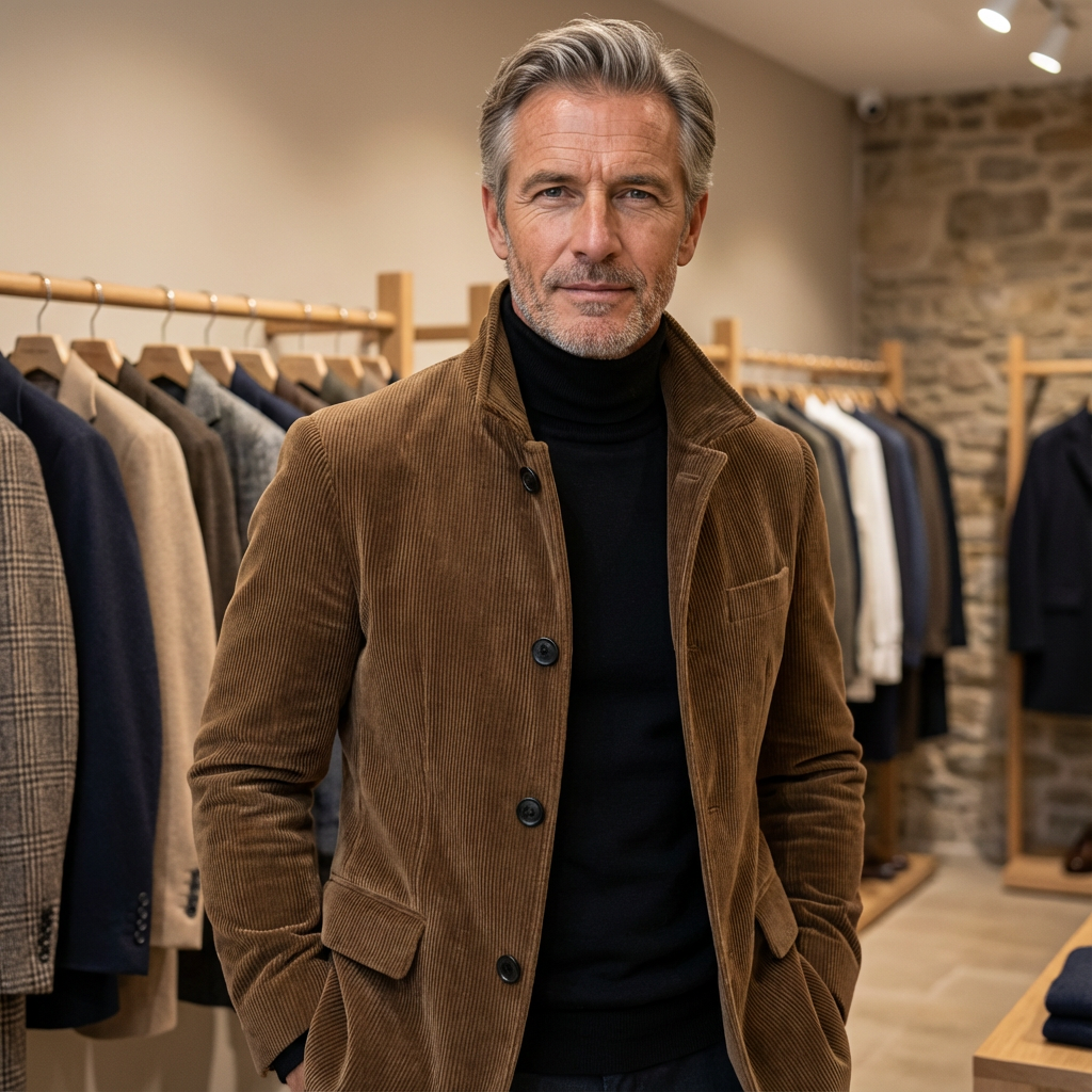 Men’s Casual Jacket | Button Front and Pockets