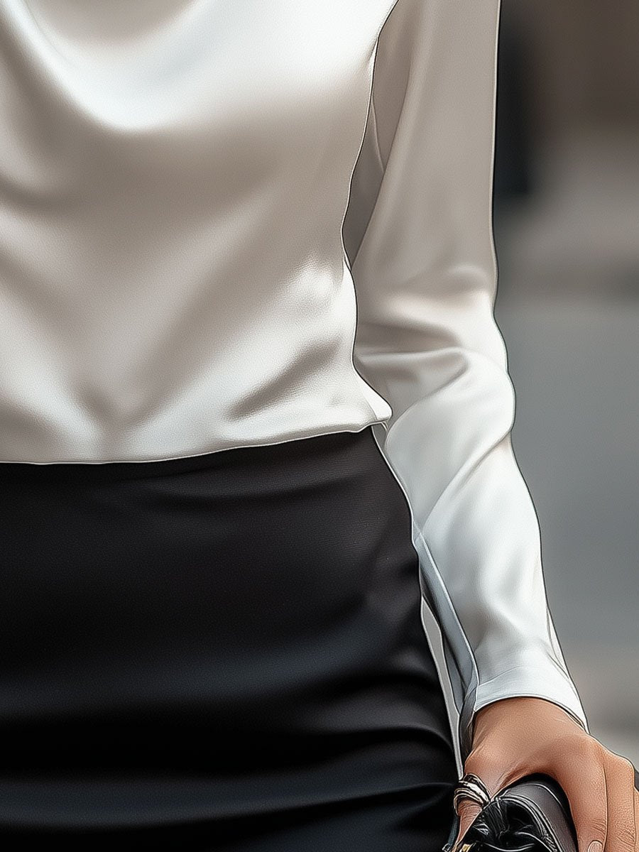 Women’s Long Sleeve Blouse | Cowl Neck