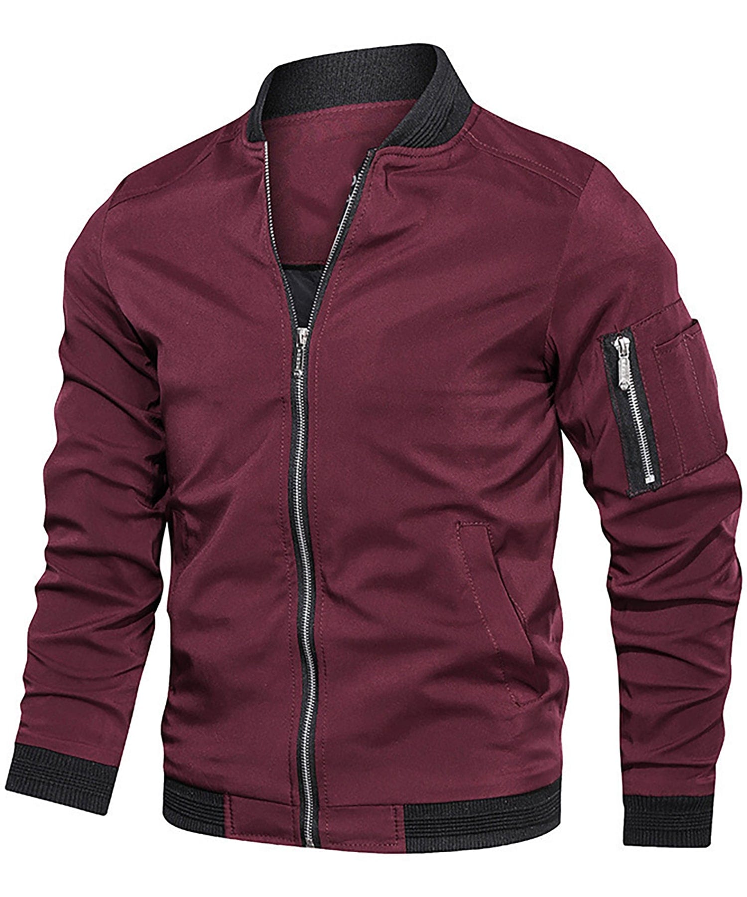 Men’s Casual Bomber Jacket | Zip-Up