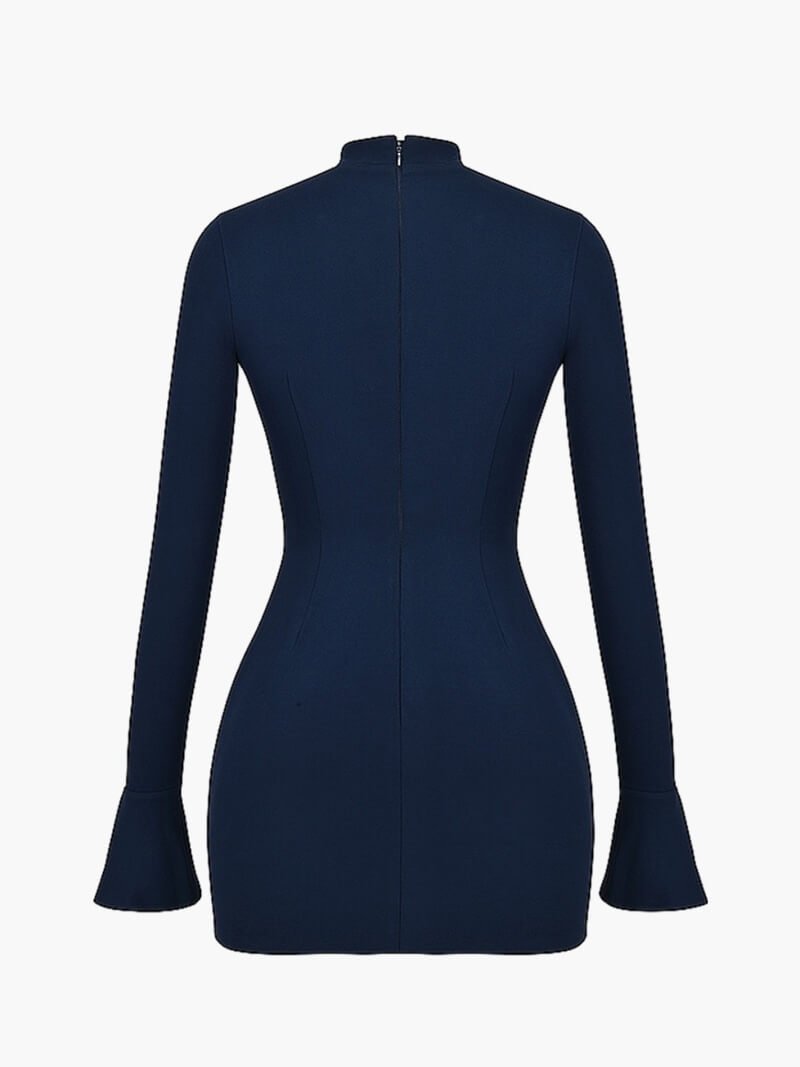 Women’s Formal Mini Dress | Long Sleeve High Neck