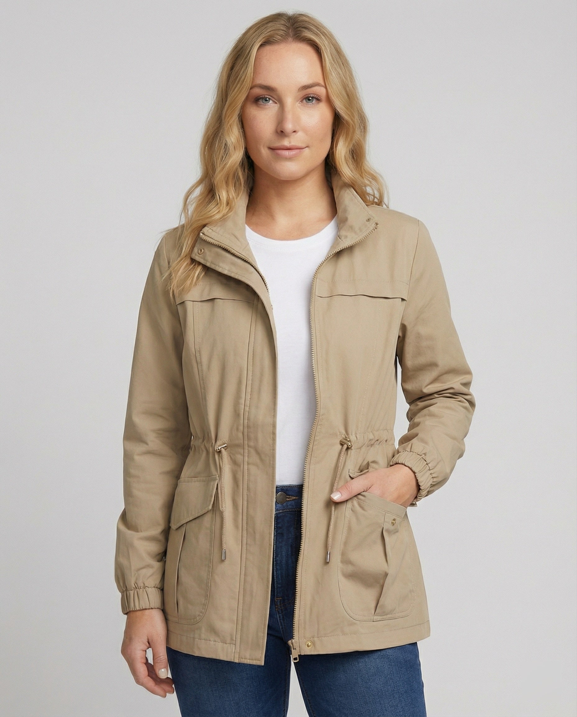 Women’s Casual Jacket | Drawstring and Pockets