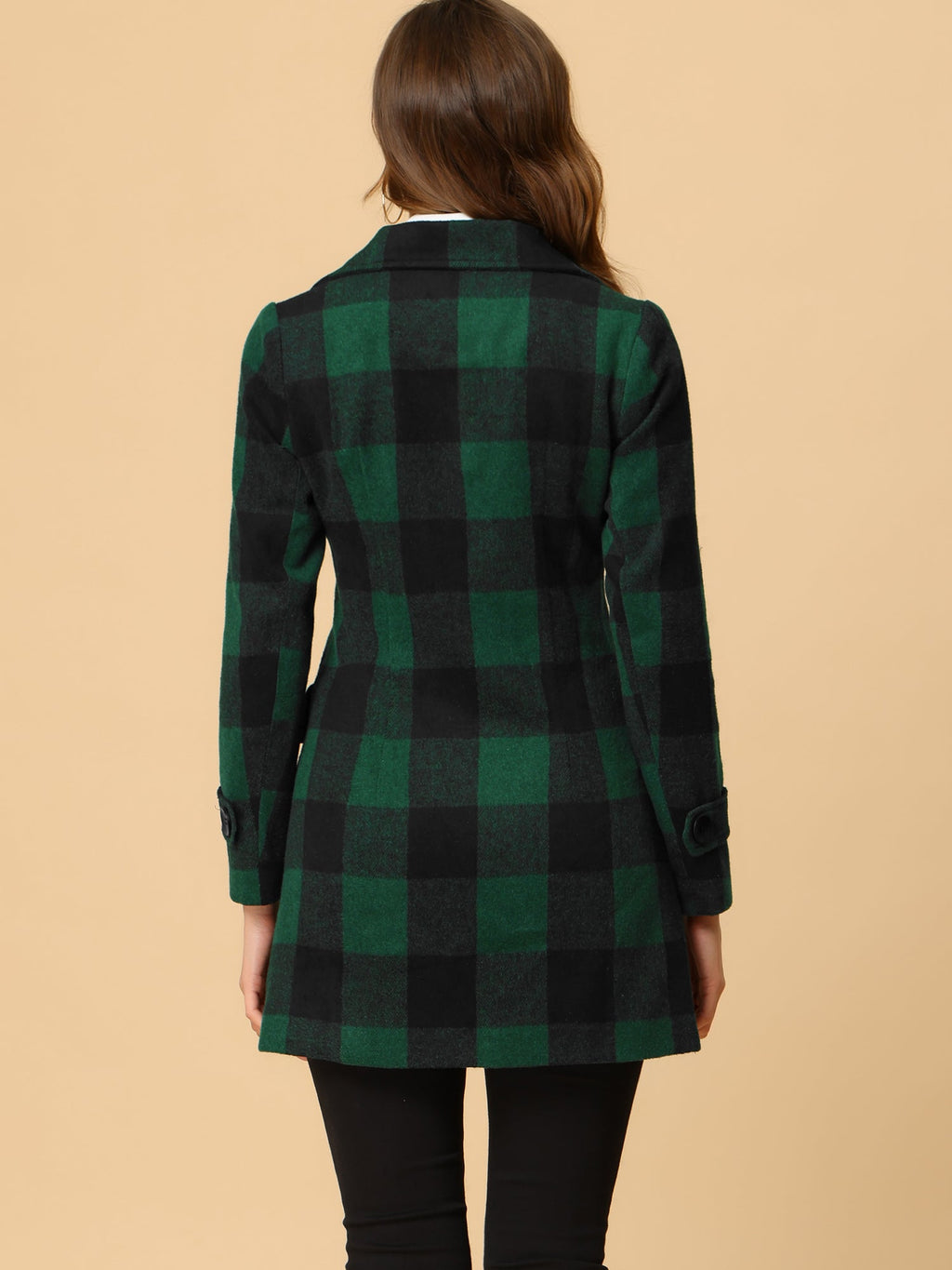 Women’s Long Coat | Double-Breasted Pockets