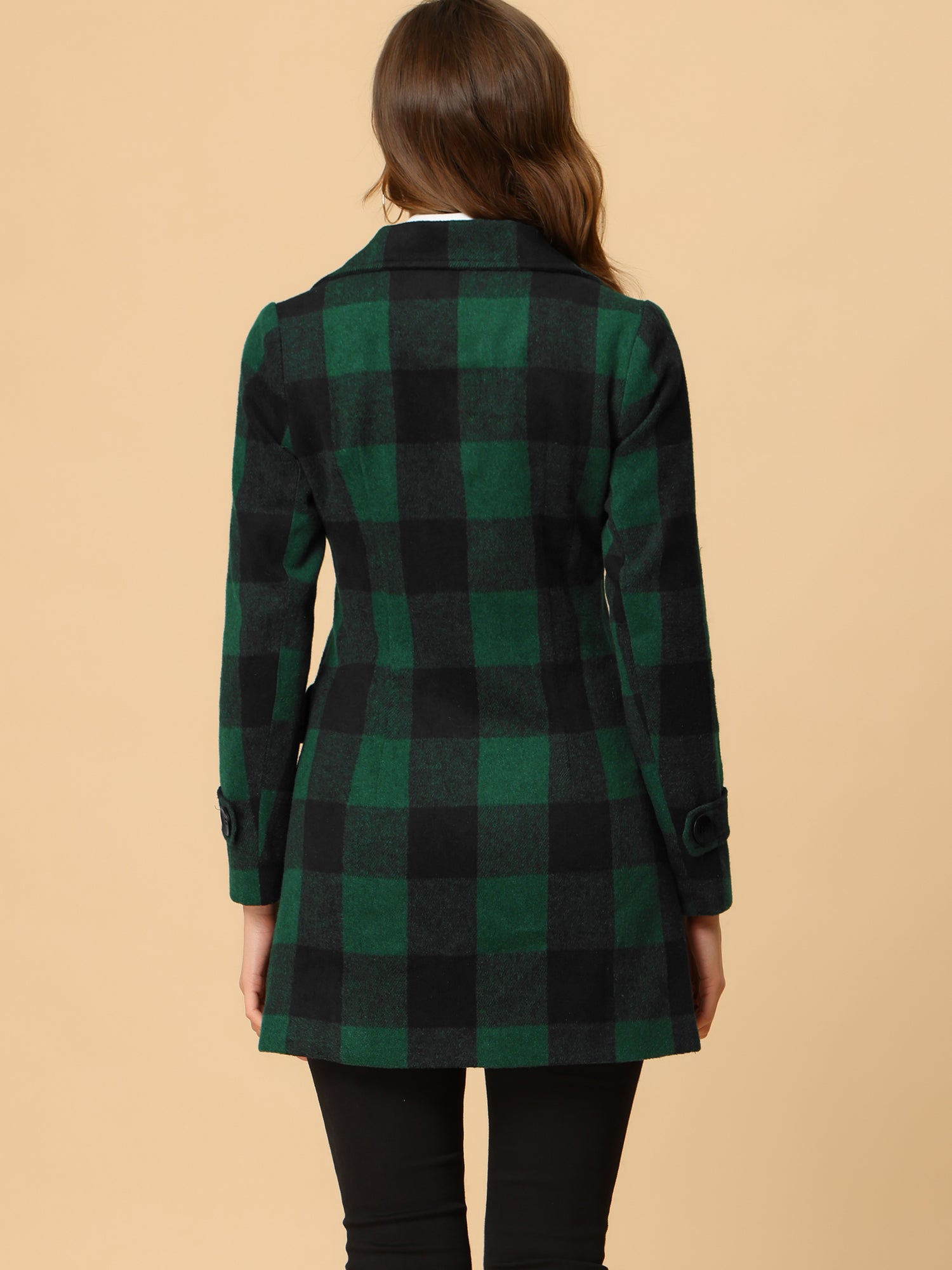 Women’s Long Coat | Double-Breasted Pockets
