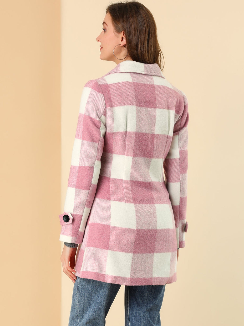 Women’s Long Coat | Double-Breasted Pockets
