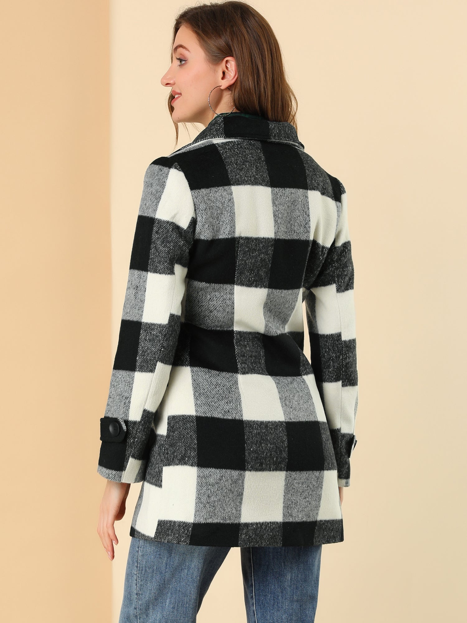 Women’s Long Coat | Double-Breasted Pockets