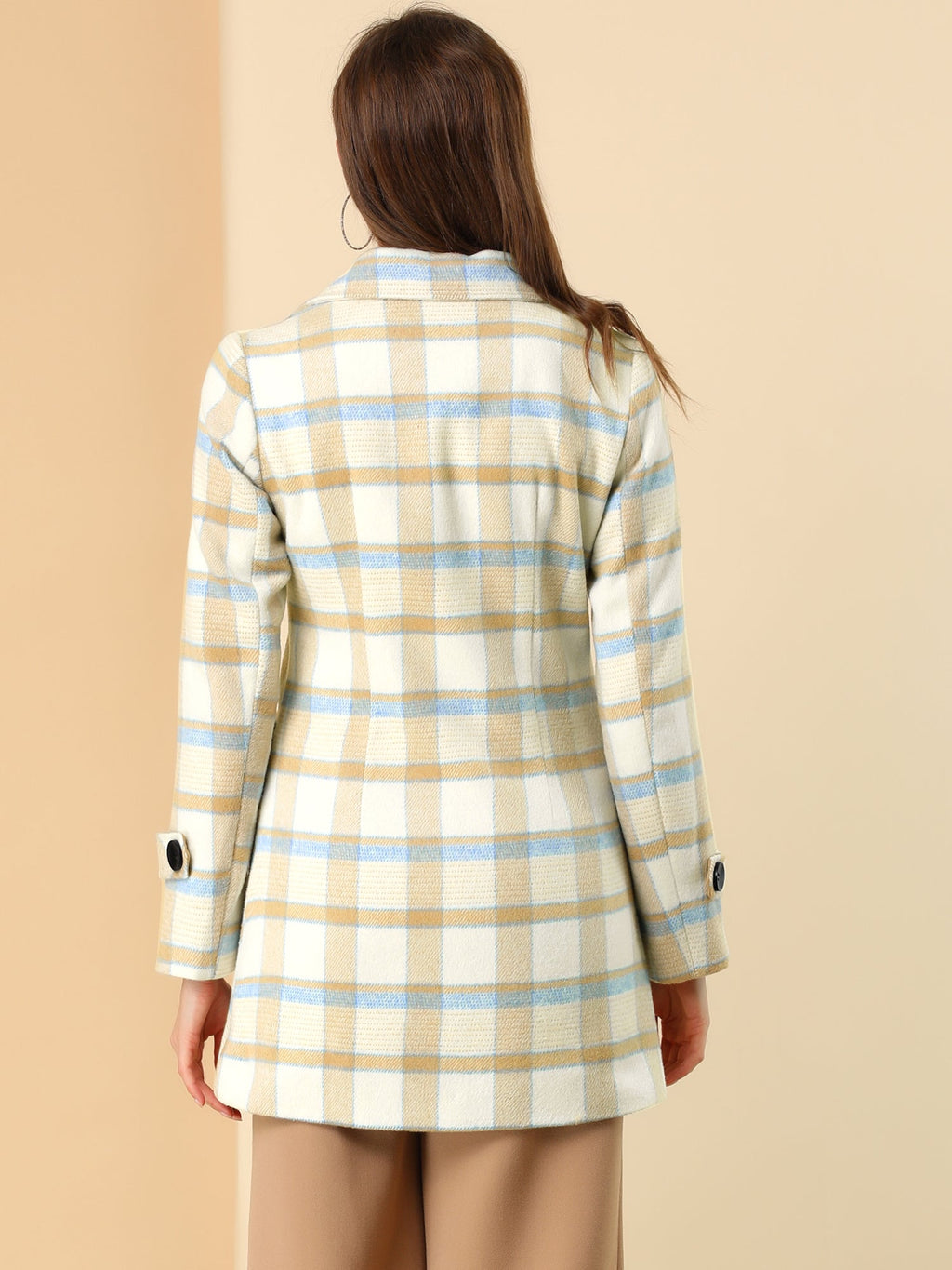 Women’s Long Coat | Double-Breasted Pockets