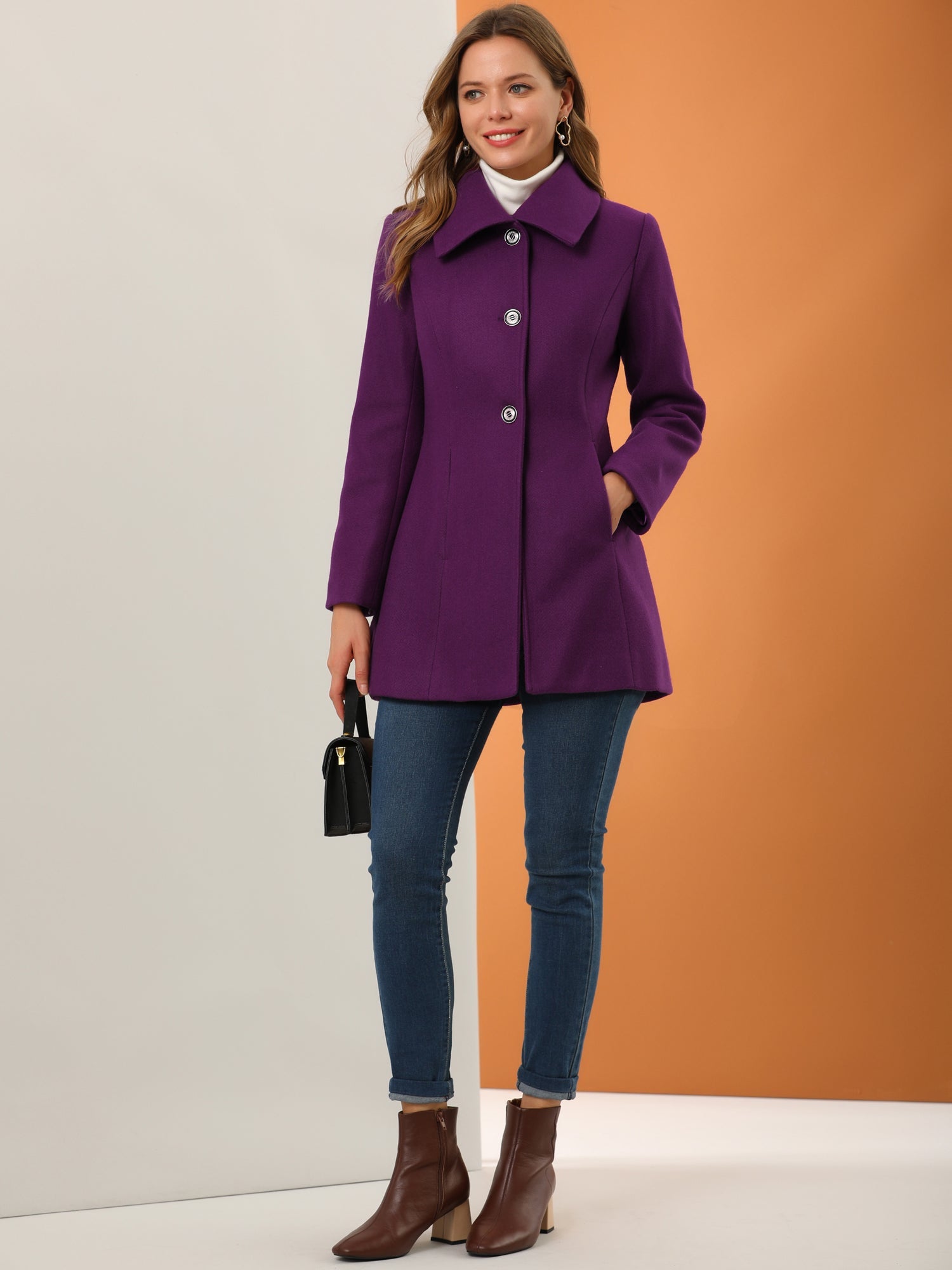 Women’s Casual Coat | Button Up and Pockets