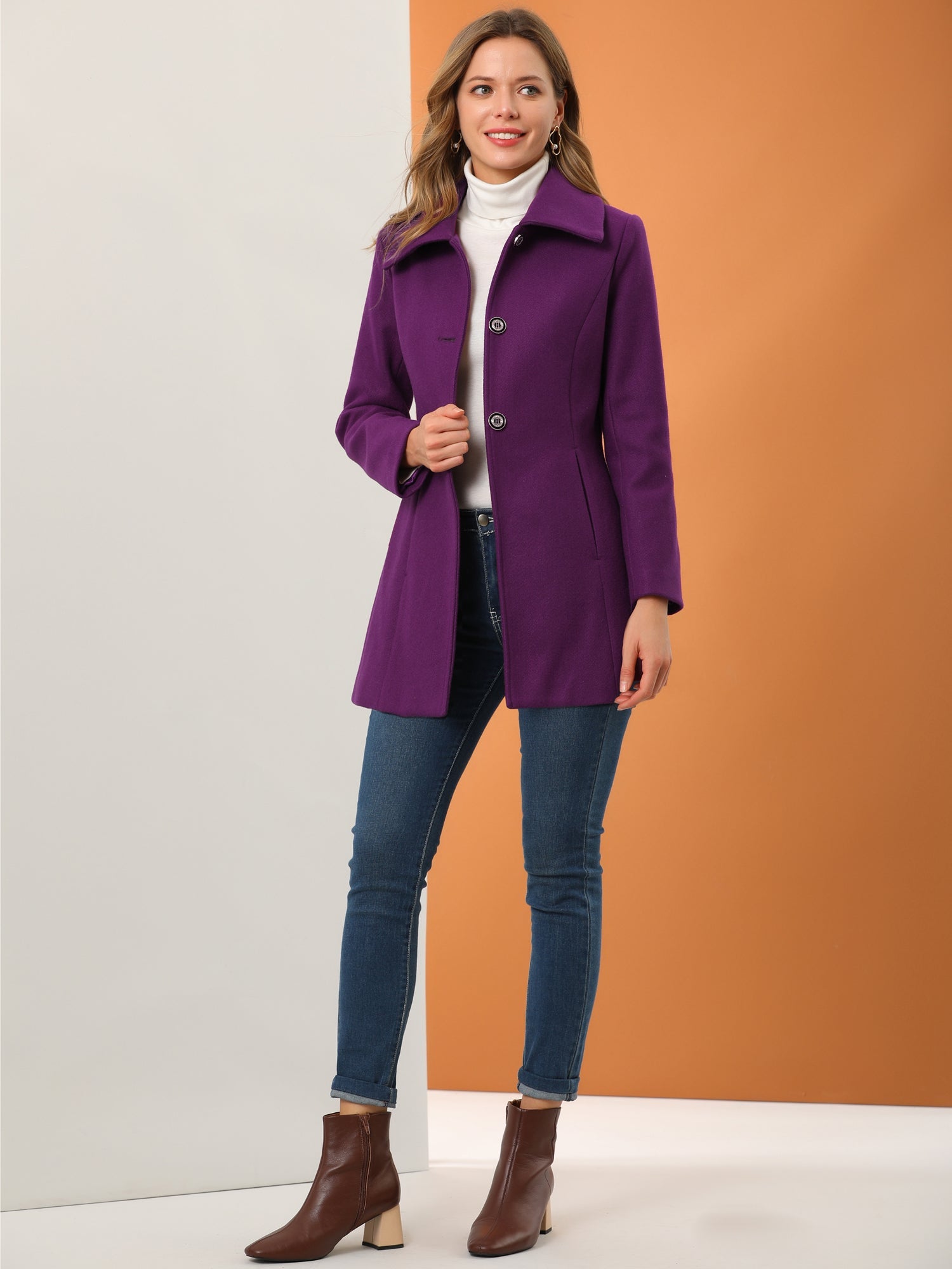 Women’s Casual Coat | Button Up and Pockets