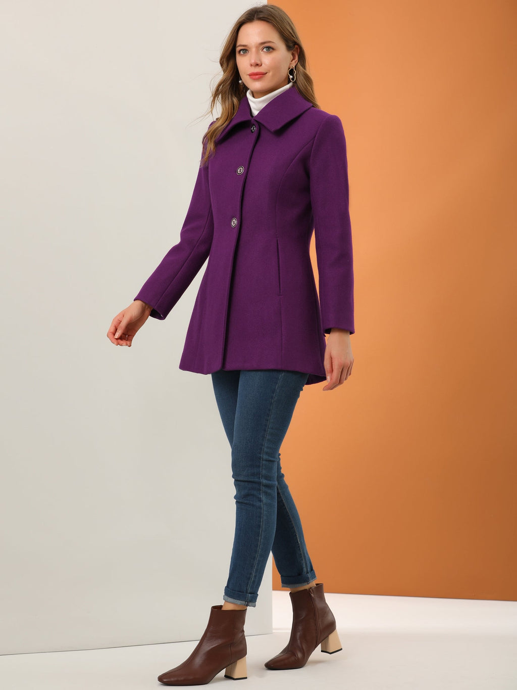 Women’s Casual Coat | Button Up and Pockets